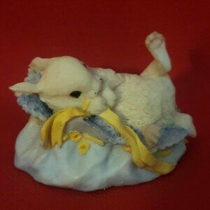 Aynsley Master Craft Playful Baby Rabbit Figurine Hand Painted